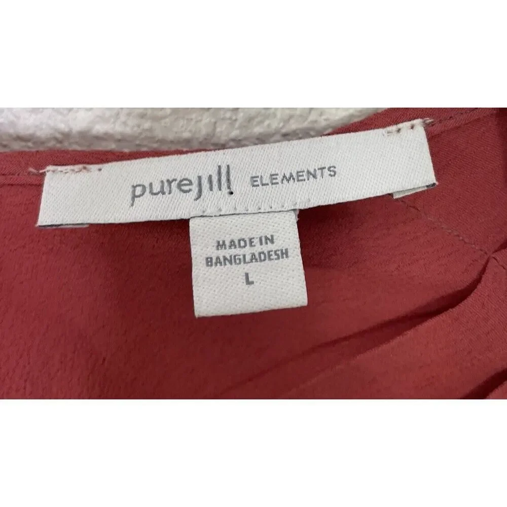 Pure J Jill Tie-Waisted Maxi Dress Size Large L Purejill Soft Paprika multi